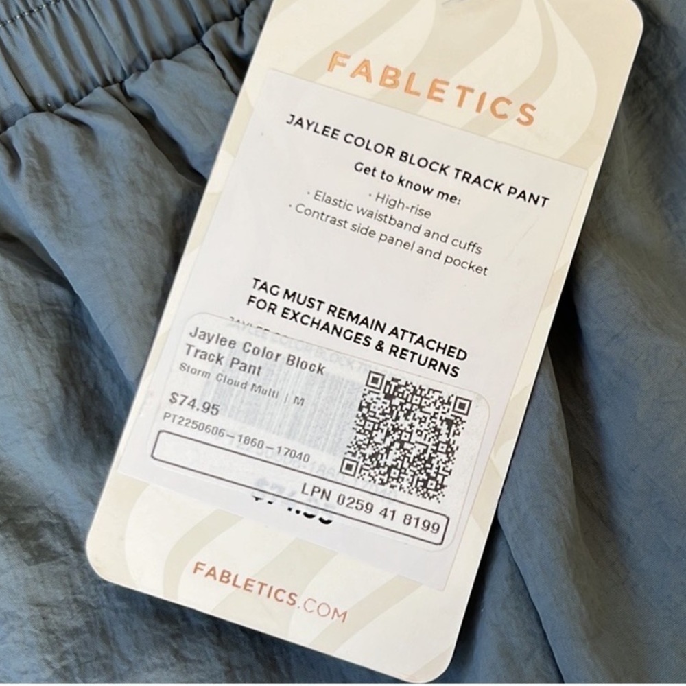 Nwt Fabletics Jaylee Color Block Track Pants - Picture 10 of 10